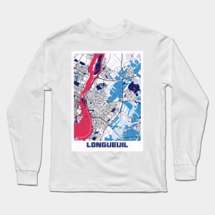 Longueuil - Canada MilkTea City Map Long Sleeve T-Shirt